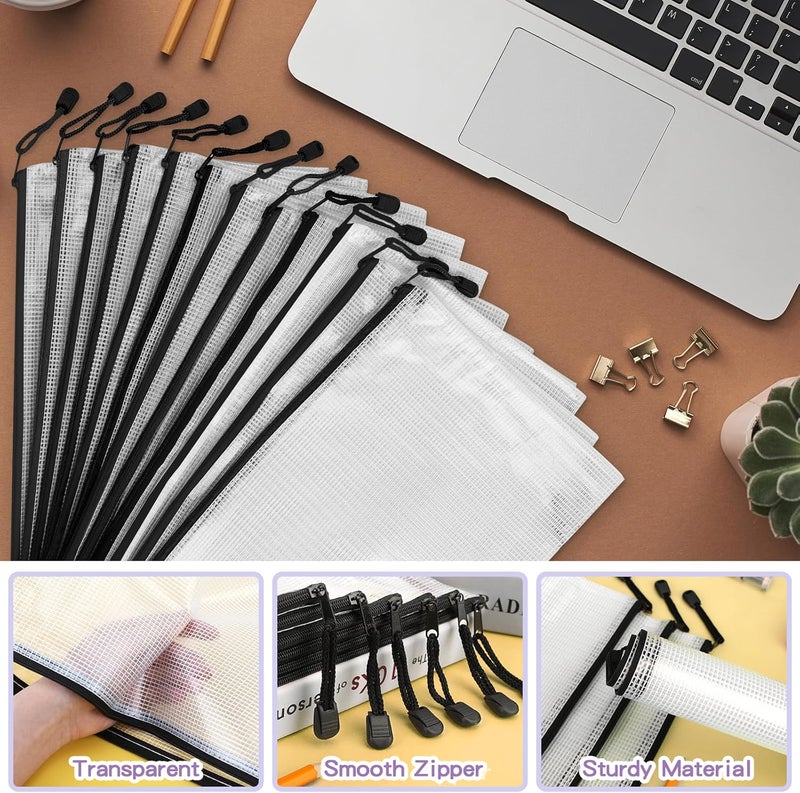 Umriox Zipper Pouch, 13.0x9.0 in (Black, 36 Packs), Zipper Pouches for Organizing, Clear Zipper Pouches for Office Supplies - Image 3